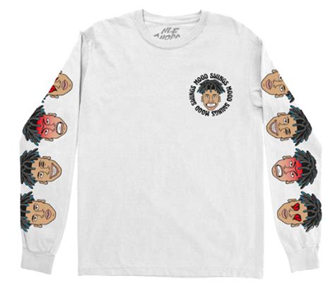 NLE Choppa Merch Mood Swings Long Sleeve White T-Shirt | WHAT’S ON THE ...