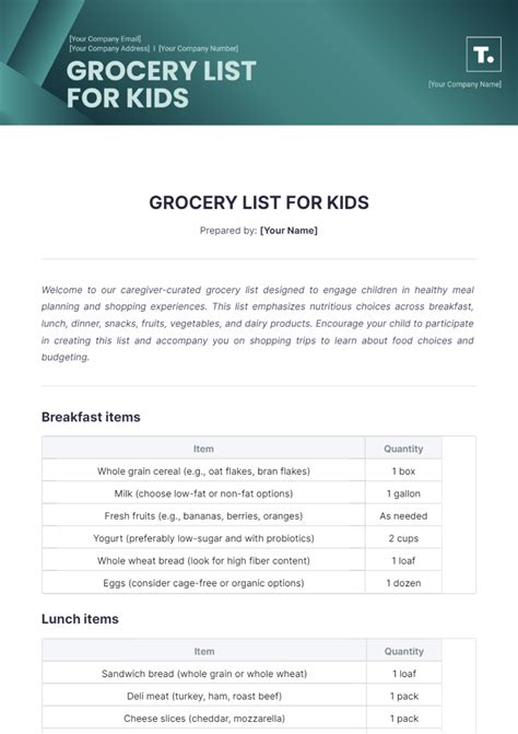 Free kitchen prep list Template to Edit Online