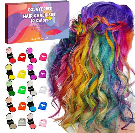 Amazon.com: COLAYERIST Hair Chalk for Girls Washable, 10PCS Temporary ...