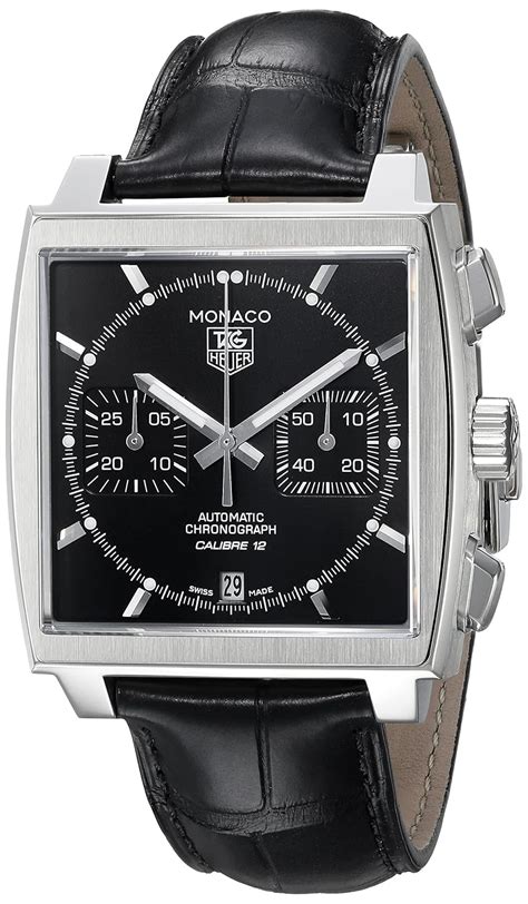 TAG Heuer Men's CAW2110.FC6177 Monaco Calibre 12 Automatic Chronograph ...