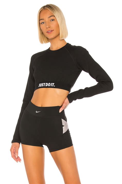 Nike Rib Crop Top in Black | REVOLVE