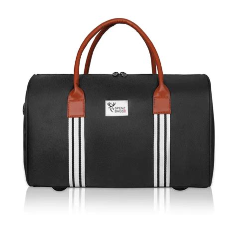 spenz bags pvt Ltd Black Solid Detachable Shoulder Strap Duffle Bag ...
