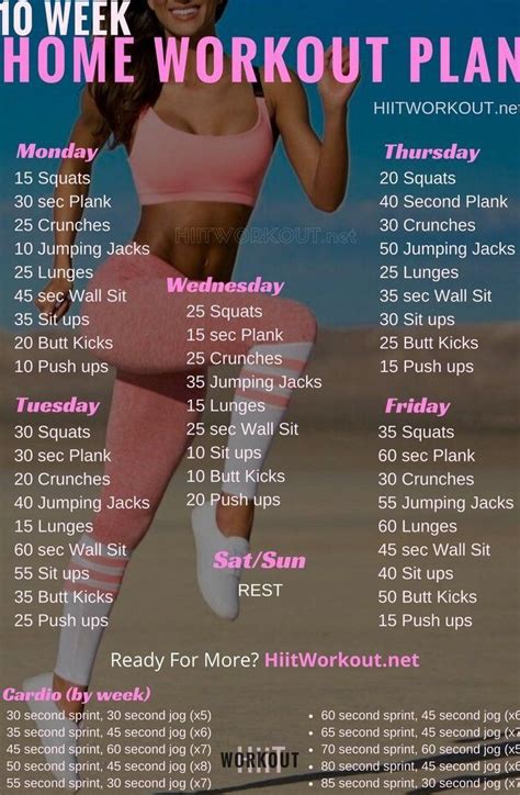fitness 10 Week Home Workout Plan #athletic #body #type #women #motivation | At home workout ...