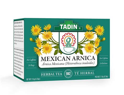 Tadin Té de hierbas de árnica mexicana, sin cafeína, 24 bolsas de té ...