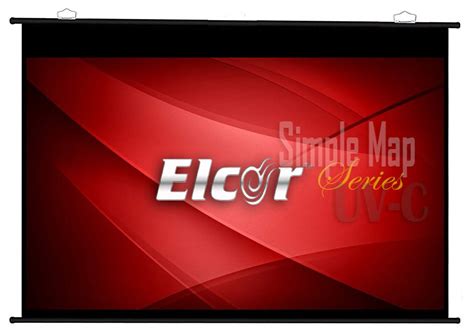 ELCOR Map Type Projector Screen,16:09 Aspect Ratio, 6ft.Height x 10ft ...