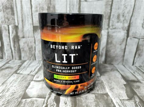 Beyond Raw LIT Pre Workout Gummy Worm 30 Servings EXP 3/24 NEW SHIPS ...