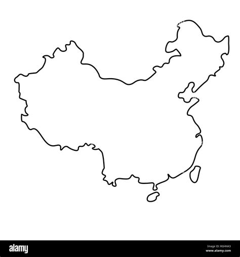 Outline map of china Black and White Stock Photos & Images - Alamy