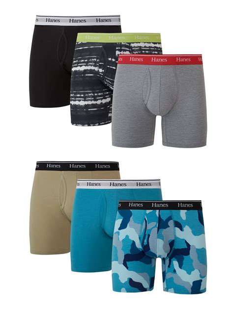 Hanes Originals Men’s Stretch Cotton Boxer Briefs, Moisture-Wicking ...