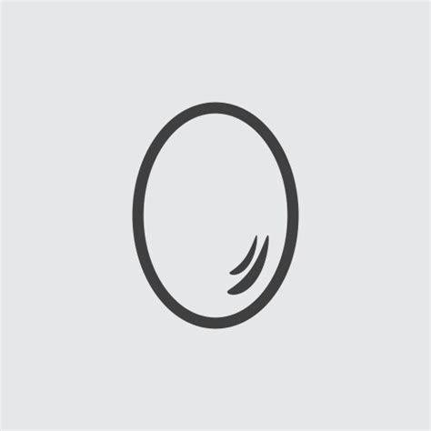 Mirror oval insulated realistic frame Royalty Free Vector