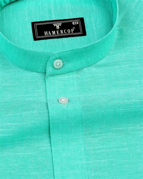 Palace Blue Solid Linen Cotton Formal Shirt – Hamercop
