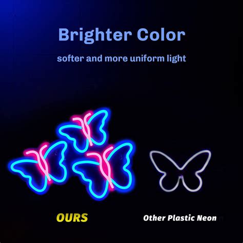 Buy Butterfly Neon Sign - Blue/Pink Three Butterfly Neon Light for Wall ...