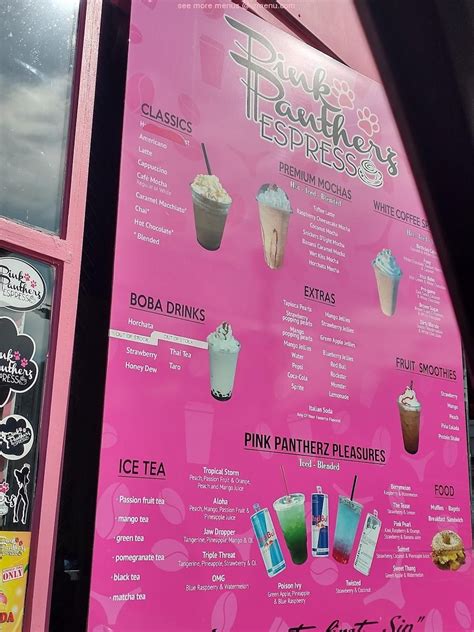 Online Menu of Pink Pantherz Espresso Restaurant, Redwood City ...