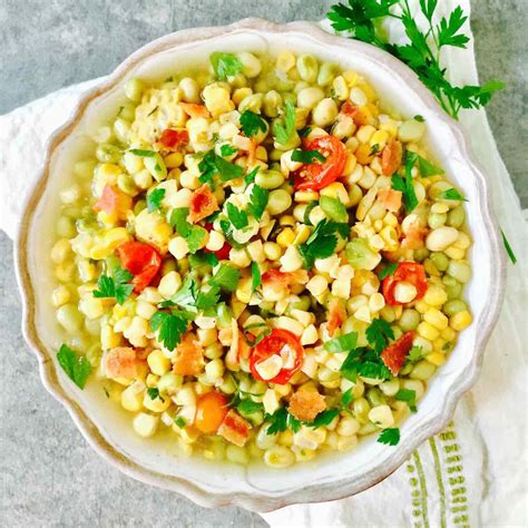 Southern Succotash Recipe with White Acre Peas | gritsandpinecones.com