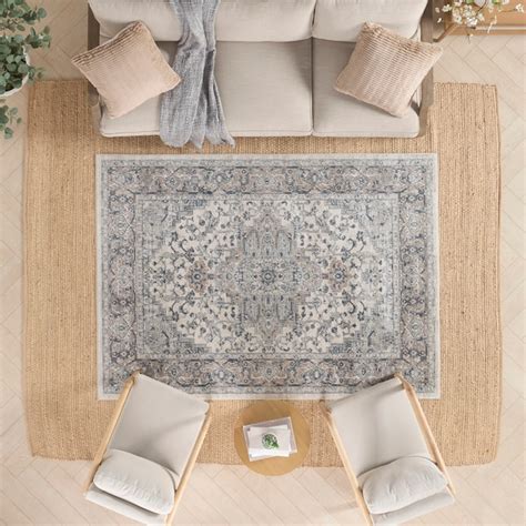 Nourison Concerto 7 X 10 (ft) Ivory/Grey Indoor Medallion Area Rug ...