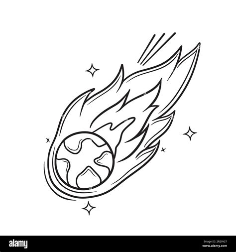 Comets Drawing Comet And Sun, Artwork By Science Photo Library