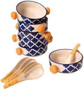 THE 7 DEKOR Ceramic Soup Bowl Ceramic Multi Color Hand Painted Jumbo ...