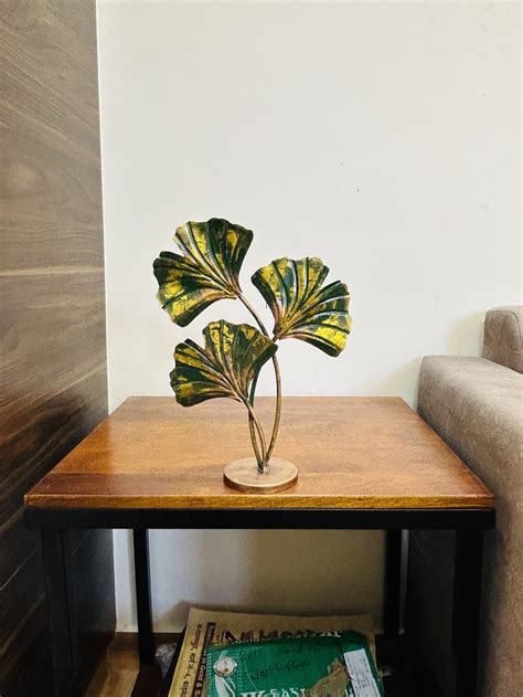 SHREE 'O' GREEN TECH Metal Green Leaf Showpiece for Table Top ...