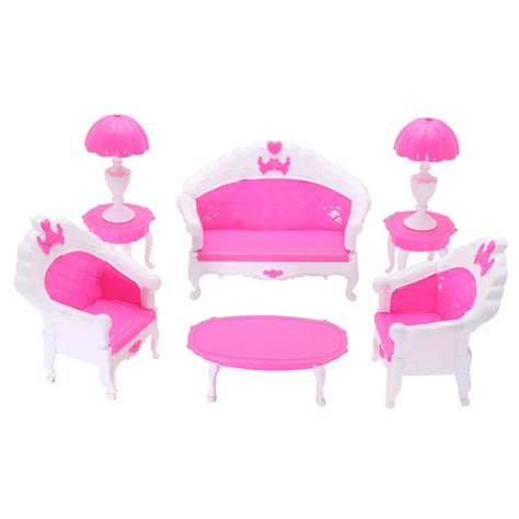 Doll house furniture set miniature plastic family child play living ...