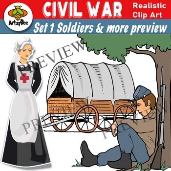 SET 1 - AMERICAN CIVIL WAR: 36 COLOR CLIP ART IMAGES: SOLDIERS AND MORE
