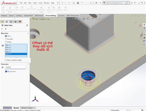 SolidWorks Move Face Command 的图像结果