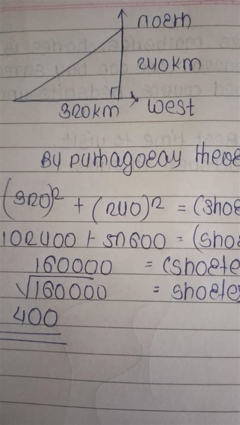 plane flies 320 km due west and 240 km due north the shortest distance ...