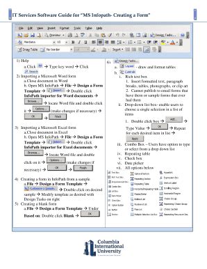 Fillable Online IT Services Software Guide for MS Infopath- Creating a ...