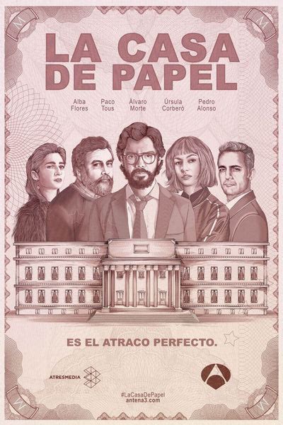 Money Heist - La Casa De Papel - Bank Note Style Poster Art - Posters ...