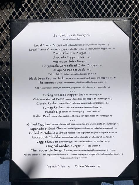 Menu at Local Flavor Cafe, Eureka Springs