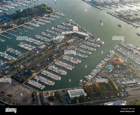 Aerial view, Marina Venice Yacht Club, marina, motor boats, sailboats ...