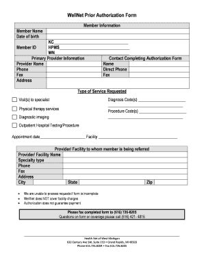 WellNet Prior Authorization Form - Fill Out, Sign & Share Online ...