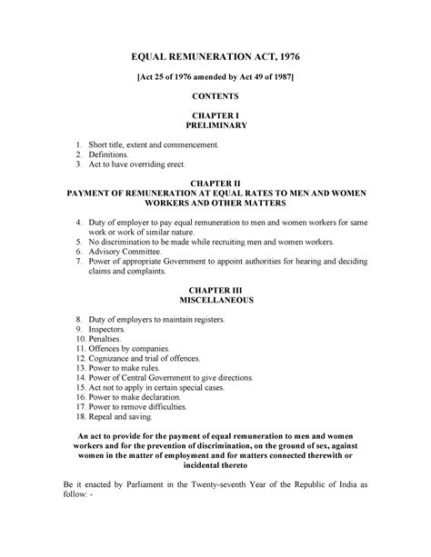 Equal remuneration act 1976 - EQUAL REMUNERATION ACT, 1976 [Act 25 of ...