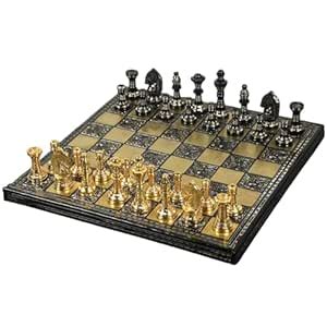 Buy S.K.Handicraft Exclusive Brass Metal Chess Board Set with Velvet ...