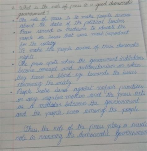 What is the role of press in a good democratic government? - Brainly.in