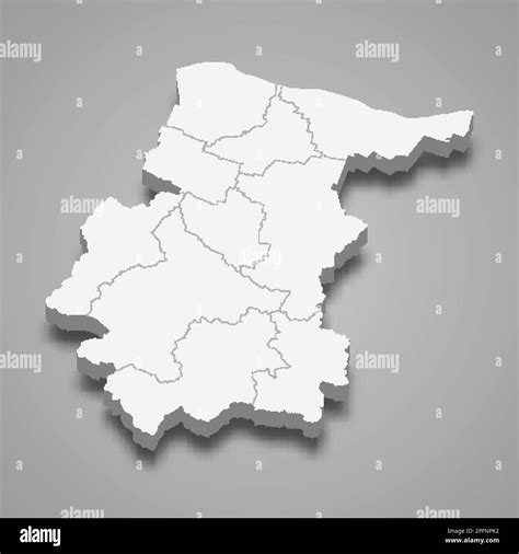 3d isometric map of Vratsa is a province of Bulgaria isolated with shadow Stock Vector Image ...