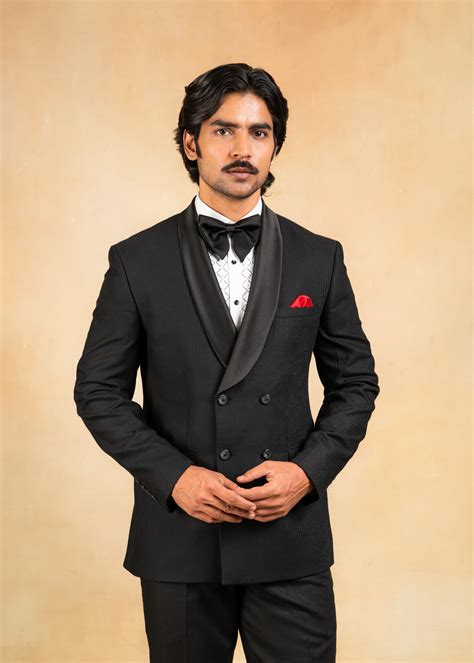 Classic Black Shawl collar tuxedo suit – Bonsoir