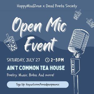 Open Mic Event: Raising Mental Health Awareness, Ain’t Common, Fremont ...
