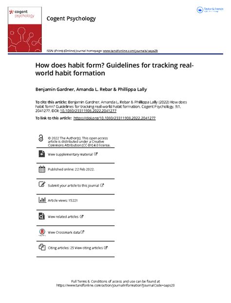 Guidelines for Real-World Habit Formation: Tracking & Methodology - Studocu