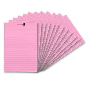 COI Wide Ruled 5X 8 - Inch 50-Sheet Lined Writing Note Pad, Pink - Pack ...