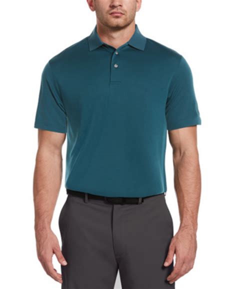 PGA TOUR Men's Green Airflux Mesh Short Sleeve Golf Polo Shirt ...