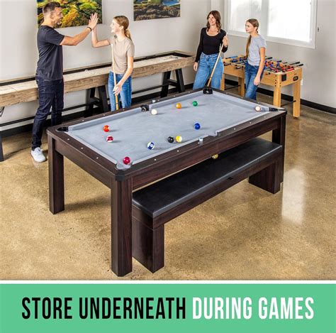 GoSports 7 ft 3 in 1 Pool, Dining, & Table Tennis Combo Table and ...