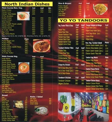 Menu at Yo Yo BAR, Delhi, F1 to F8 plot.21