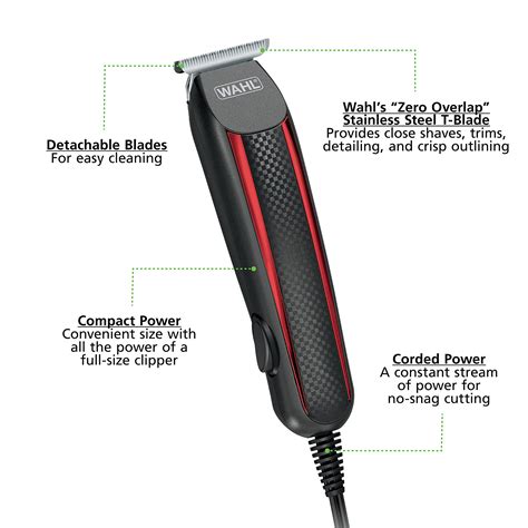Wahl Edge Pro Bump Free Corded Beard Trimmer, Hair Clipper, Haircut ...