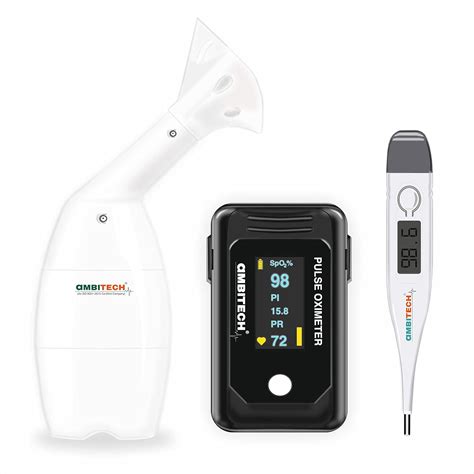 AmbiTech Healthcare Kit- Pulse Oximeter with SpO2 Perfusion Index OLED ...