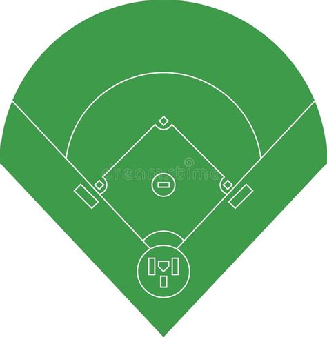 Baseball Diamond Size and Dimension Vector Drawing Illustration ...