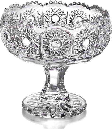 Amazon.com: kanpura 7oz Crystal Footed Centerpiece Bowl Clear Crystal ...
