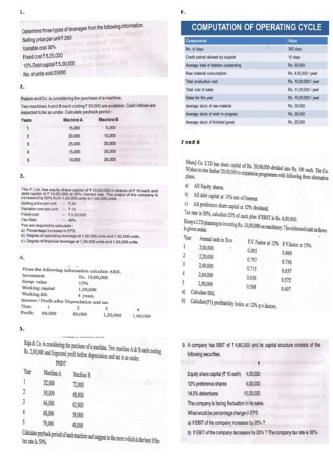Eligibility Test - Working Capital Requirements Analysis - Studocu