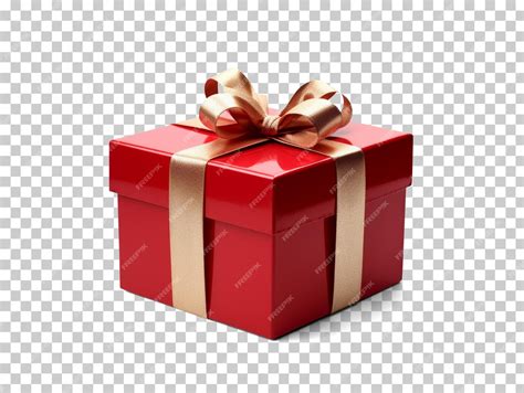 Premium PSD | Red gift box isolated on transparent background png psd