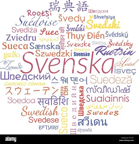 Swedish in the languages of the world. Vector collage for language school Stock Vector Image ...