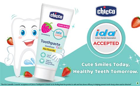 Chicco Toothpaste for Kids, Best for Baby (1y-6y), Strawberry Flavour ...