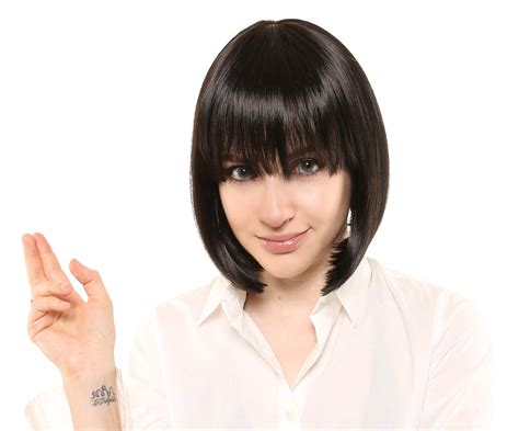 Buy Mia Wallace Pulp Fiction Halloween Costume Deluxe Black Bob Wig ...